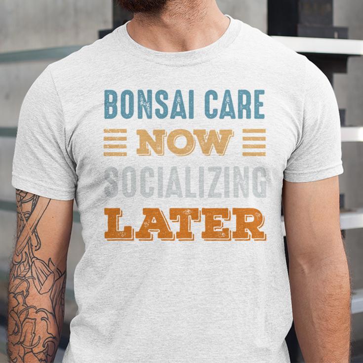 Bonsai Care Now Minimal Socializing Introvert Vintage Unisex Jersey T-Shirt