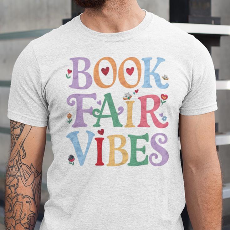 Book Fair Vibes Groovy Retro Reading Unisex Jersey T-Shirt