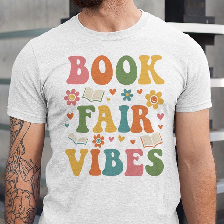 Book Fair Vibes Groovy Retro School Reading Nostalgic Unisex Jersey T-Shirt Book Fair Vibes Groovy Retro School Reading Nostalgic Unisex Jersey T-Shirt