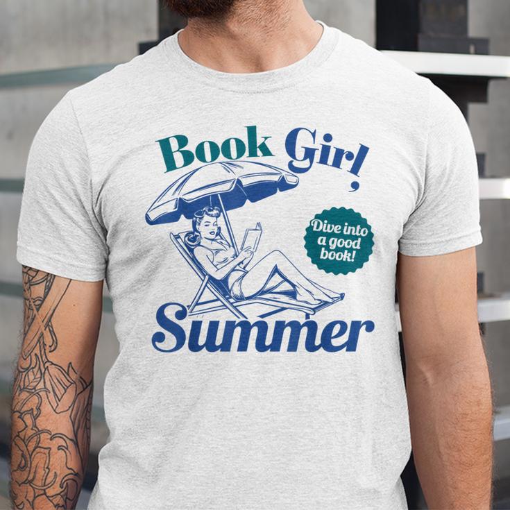 Book Girl Summer Bookish Beach Unisex Jersey T-Shirt