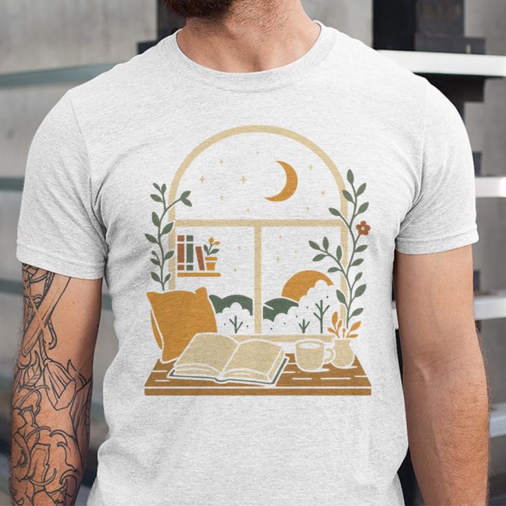 Book Lover Moonlight Reading Scene Night Unisex Jersey T-Shirt Book Lover Moonlight Reading Scene Night Unisex Jersey T-Shirt