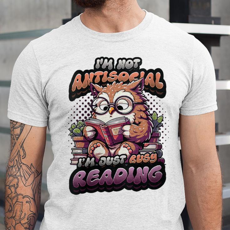 Book Lover Owl Reading Books Introvert Bookworm Unisex Jersey T-Shirt Book Lover Owl Reading Books Introvert Bookworm Unisex Jersey T-Shirt