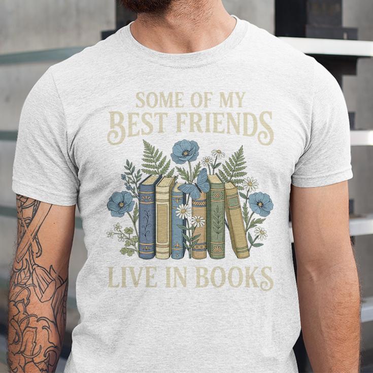Book Lover Vintage Botanical Friends Premium Tri-Blend Unisex Jersey T-Shirt