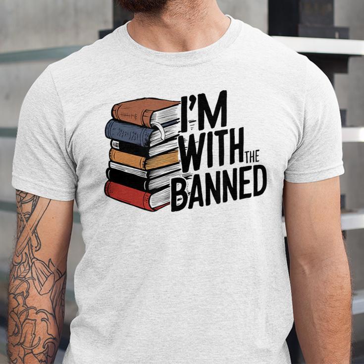 Book Lovers Im With The Banned Books For Reading Librarian Unisex Jersey T-Shirt Book Lovers Im With The Banned Books For Reading Librarian Unisex Jersey T-Shirt