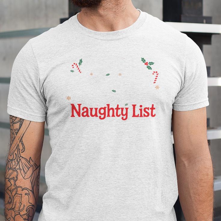 My Book Preference Naughty List Readers Christmas Joke Unisex Jersey T-Shirt