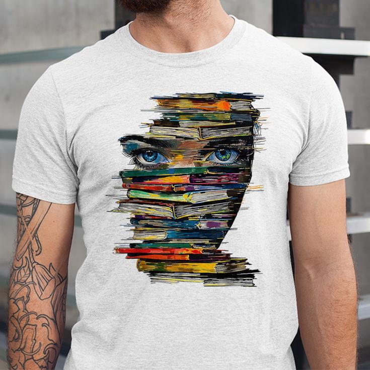 Book Women Graphic Art Colorful Eyes Unisex Jersey T-Shirt