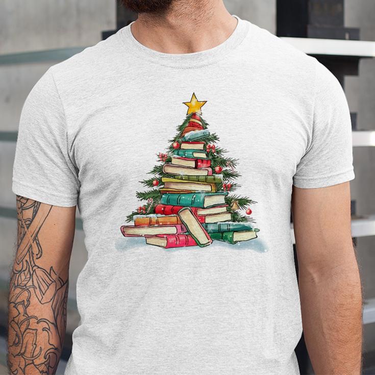 All Booked For Christmas Book Christmas Tree Lights Xmas Unisex Jersey T-Shirt