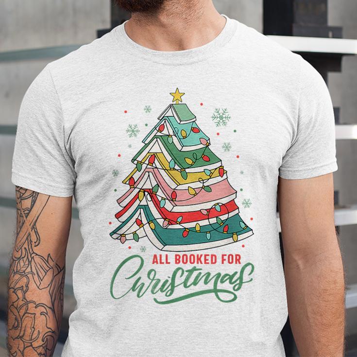 All Booked For Christmas Book Xmas Tree Lights Reading Girly Unisex Jersey T-Shirt All Booked For Christmas Book Xmas Tree Lights Reading Girly Unisex Jersey T-Shirt