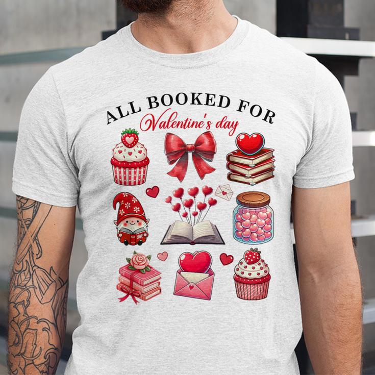 All Booked For Valentine's Day Book Lover Bookworm Bookish Unisex Jersey T-Shirt