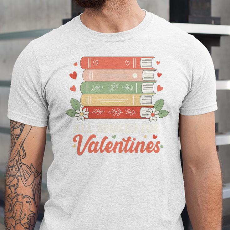 All Booked For Valentines Retro Book Lover Teacher Bookworm Premium Tri-Blend Unisex Jersey T-Shirt