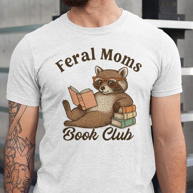Bookish Feral Moms Book Club Raccoon Mother's Day Bookworm Unisex Jersey T-Shirt