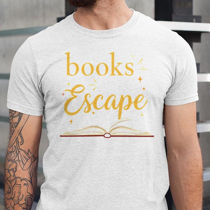 Books Are My Escape Simple Reading Quote Unisex Jersey T-Shirt Books Are My Escape Simple Reading Quote Unisex Jersey T-Shirt