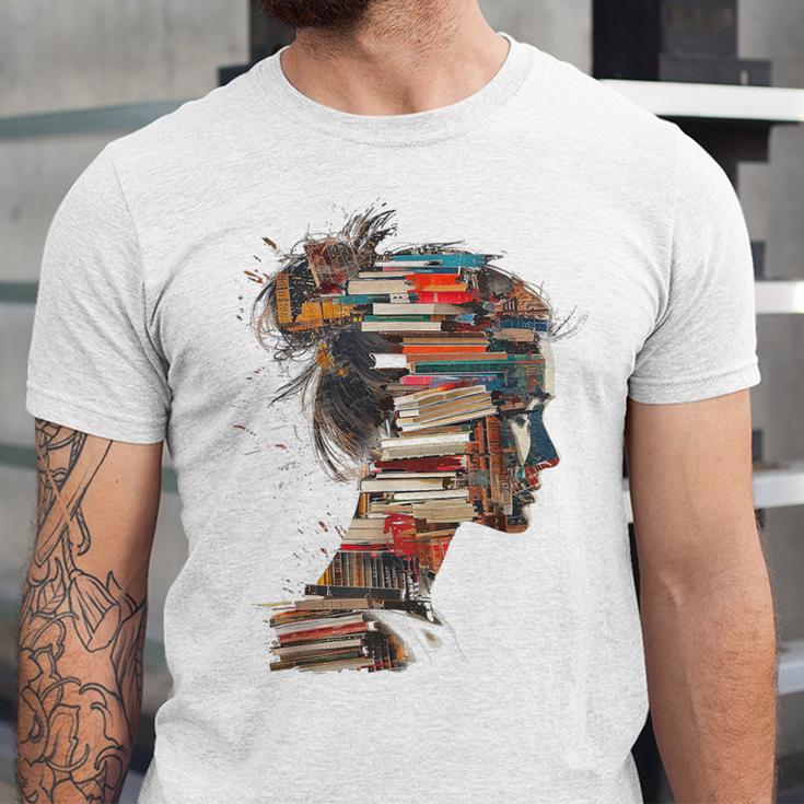 Books Lover Women Art Colorful Drawing Graphic Books Unisex Jersey T-Shirt