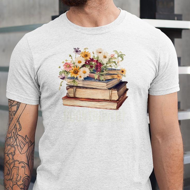 Booktrovert Vintage Wildflowers Books For Book Lovers Unisex Jersey T-Shirt