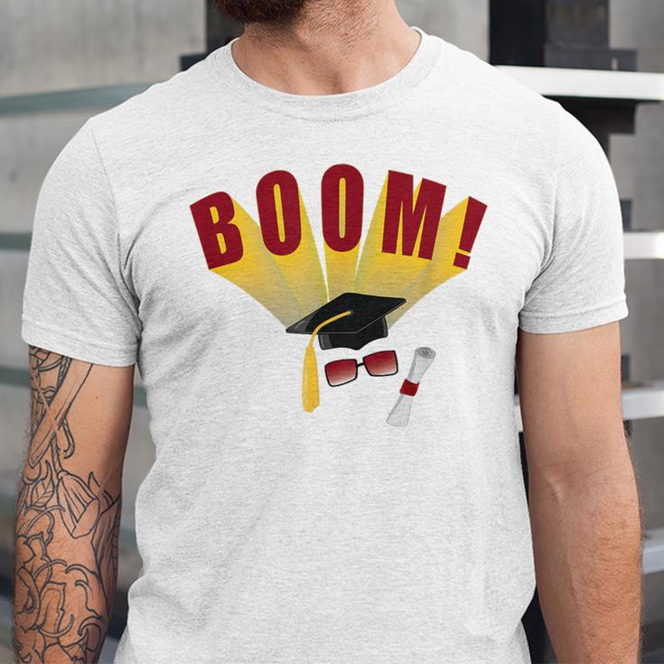 Boom Graduation Hat And Diploma For Proud Graduate Unisex Jersey T-Shirt