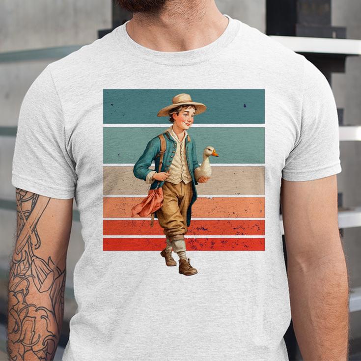 Boy Goose Vintage Rural Pastoral Charm Nostalgia Simple Life Unisex Jersey T-Shirt Boy Goose Vintage Rural Pastoral Charm Nostalgia Simple Life Unisex Jersey T-Shirt