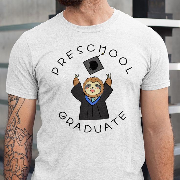 Boys Girls Preschool Graduate Sloth Graduation Cap Unisex Jersey T-Shirt