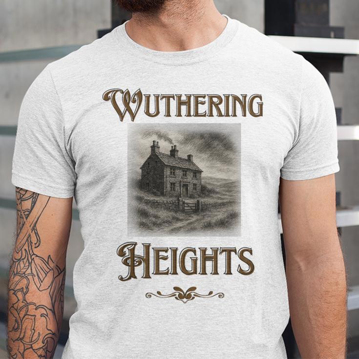 Bronte Novel Wuthering Heights Moorland Gothic Book Cover Unisex Jersey T-Shirt
