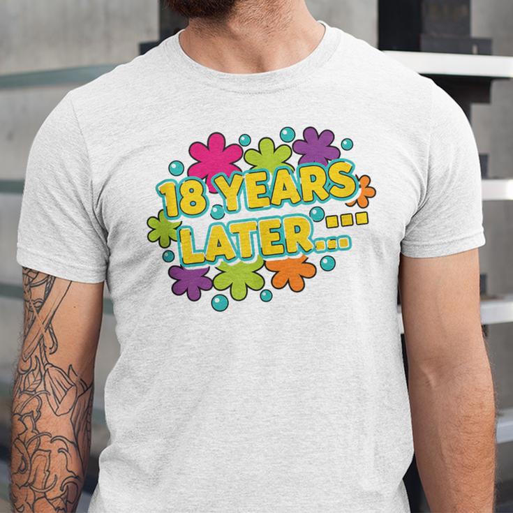 Cartoons Retro 18 Years Later Groovy Pop Art Nostalgia Unisex Jersey T-Shirt