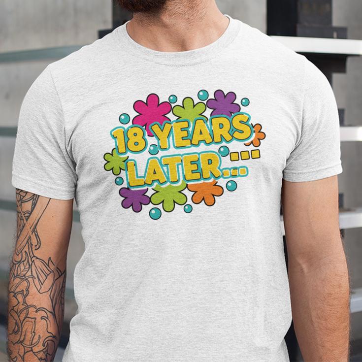 Cartoons Retro 18 Years Later Groovy Pop Art Nostalgia Unisex Jersey T-Shirt