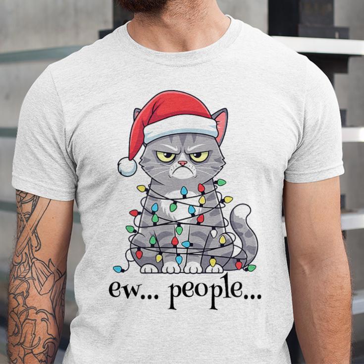 Cat Ew People Adult Humor Introvert Anti-Social Unisex Jersey T-Shirt