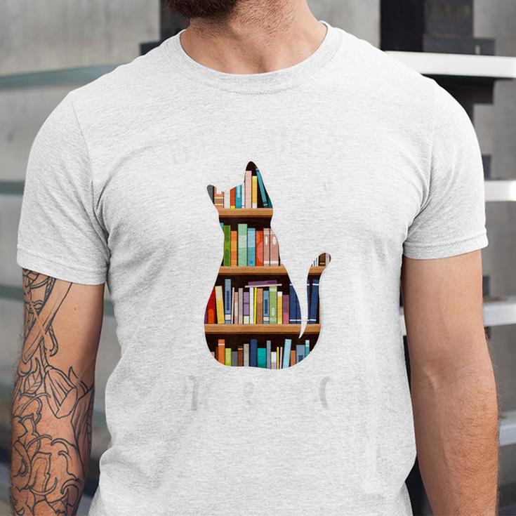 Cat Lover Tee Women Book Lover Reading Librarian Read Unisex Jersey T-Shirt