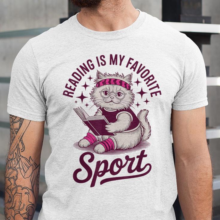 Cat Reading Is My Favorite Sport Retro Book Lover Unisex Jersey T-Shirt Cat Reading Is My Favorite Sport Retro Book Lover Unisex Jersey T-Shirt