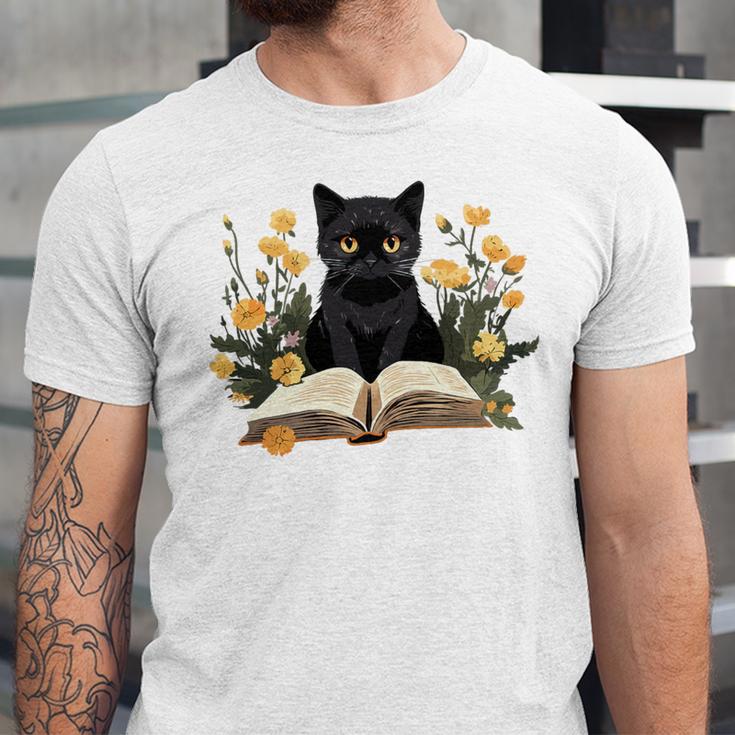 Cat Shirts For Women Book Lover Shirt Cute Cat And Book Premium Tri-Blend Unisex Jersey T-Shirt