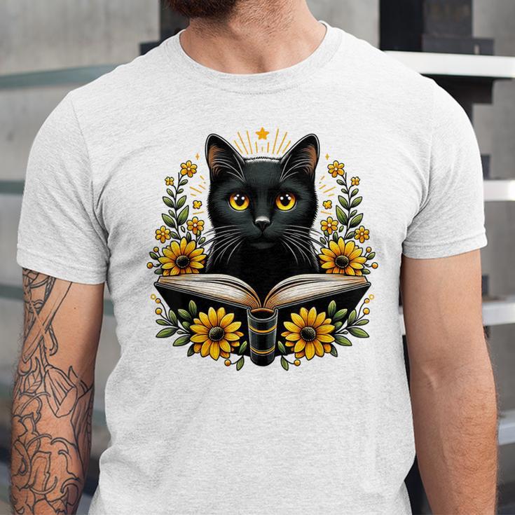 Cat For Women Book Lover Cute Cat And Book Unisex Jersey T-Shirt