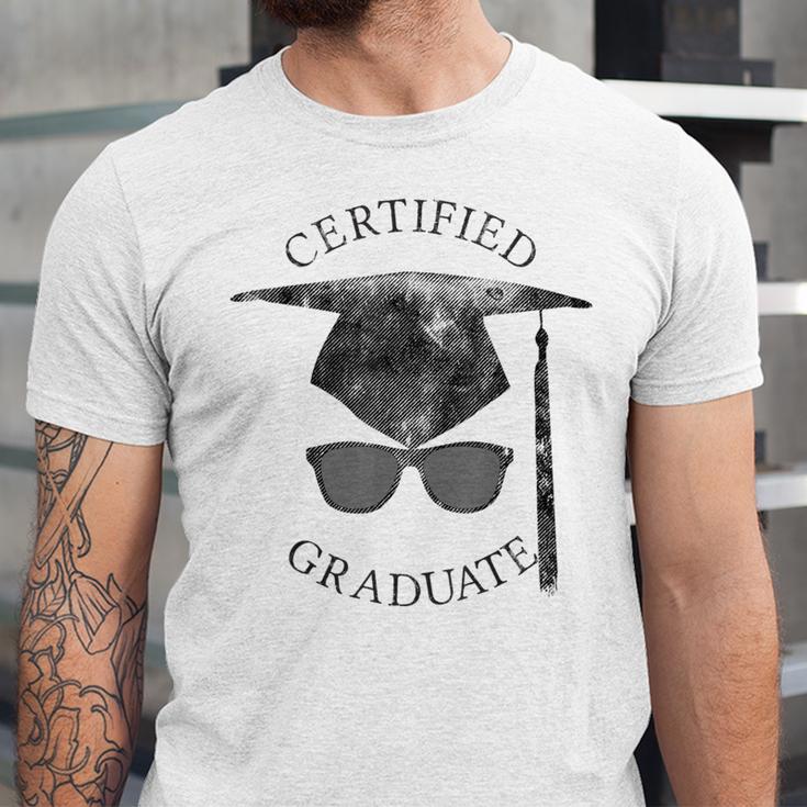 Certified Graduate Vintage Mortarboard Graduation Unisex Jersey T-Shirt