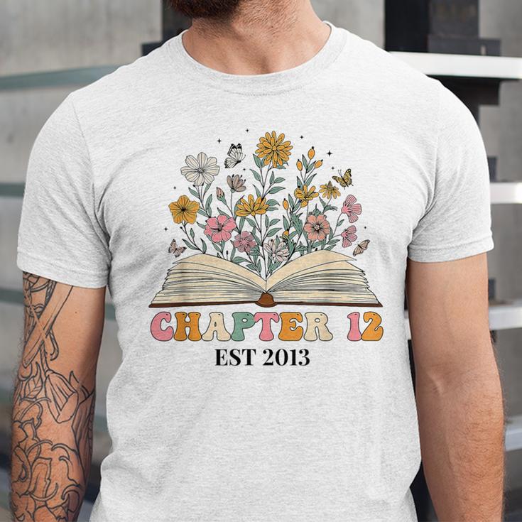 Chapter 12 Years Old 12th Birthday Wildflower Book Lover Unisex Jersey T-Shirt Chapter 12 Years Old 12th Birthday Wildflower Book Lover Unisex Jersey T-Shirt