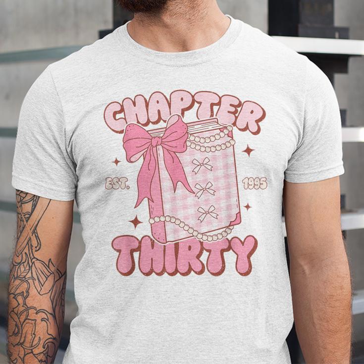 Chapter Thirty Est 1995 Cute 30th Birthday Book Bow Coquette Unisex Jersey T-Shirt