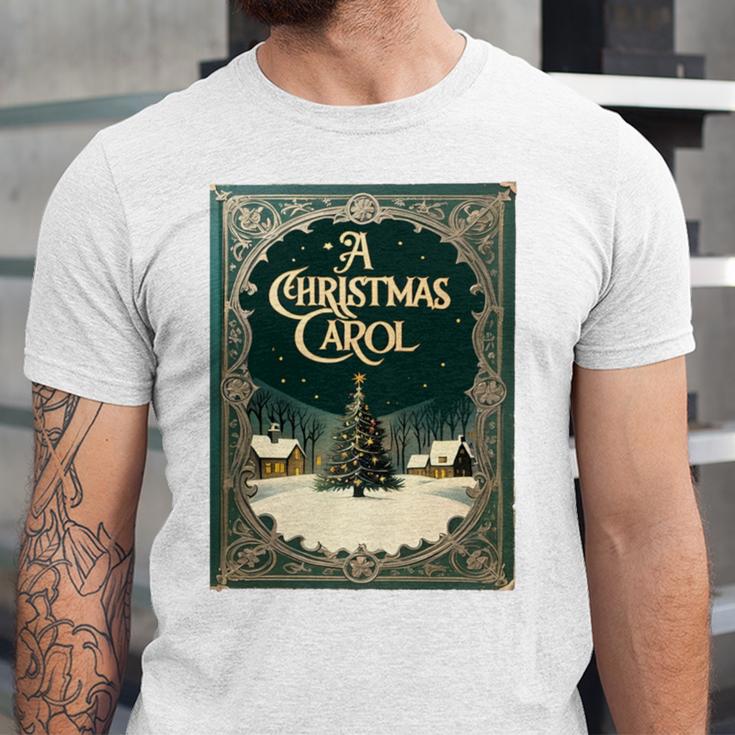 A Christmas Carol Book Cover By Charles Dickens Unisex Jersey T-Shirt A Christmas Carol Book Cover By Charles Dickens Unisex Jersey T-Shirt