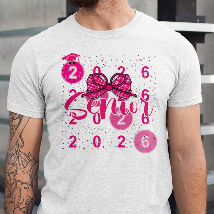 Class Of 2026 Senior Coquette Pink Bow Graduation Family Premium Tri-Blend Unisex Jersey T-Shirt
