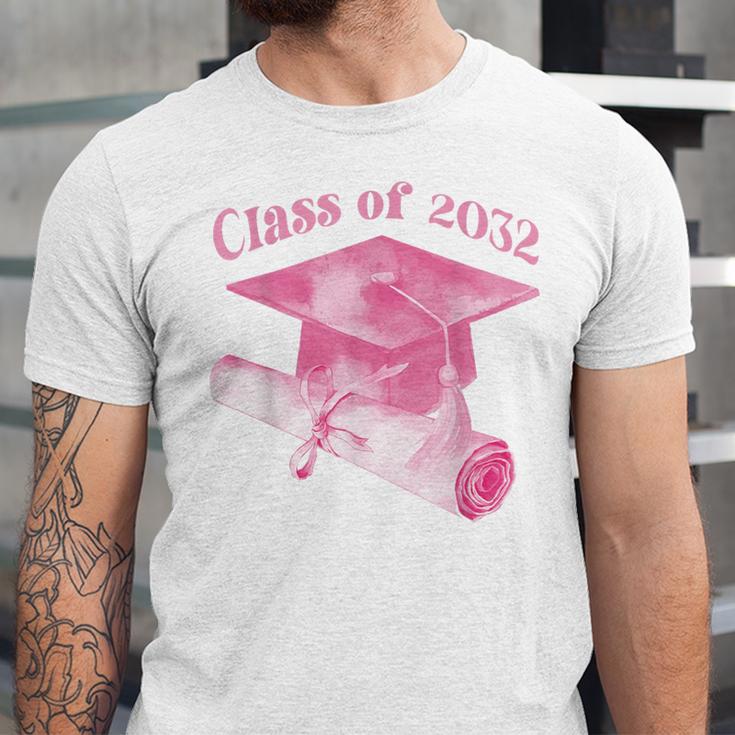 Class Of 2032 Senior 2032 Back To School 2032 Graduation Cap Unisex Jersey T-Shirt