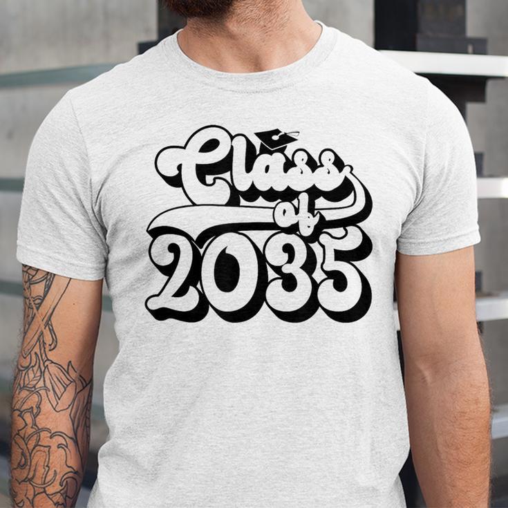 Class Of 2035 Senior Retro 2035 Grad Graduate Graduation Unisex Jersey T-Shirt