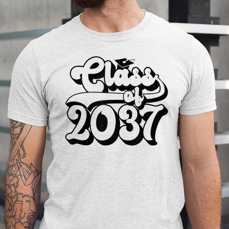 Class Of 2037 Senior Retro 2037 Grad Graduate Graduation Unisex Jersey T-Shirt