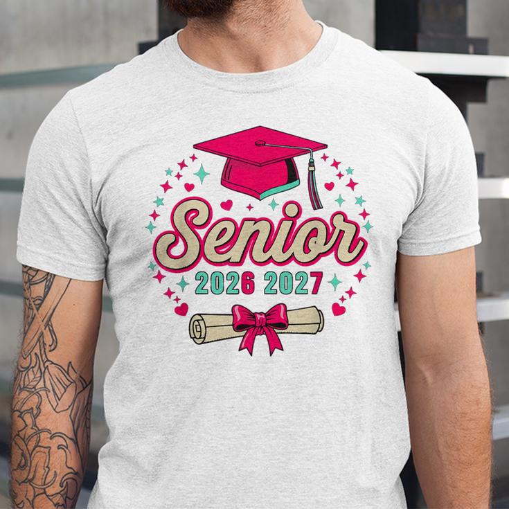 Coquette Pink Bow Senior 2026 2027 Graduation Unisex Jersey T-Shirt