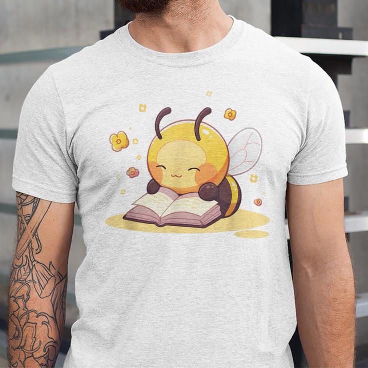 Cute Bee Reading Book Teacher Student Reader Graphic For Men Women Kids Unisex Jersey T-Shirt