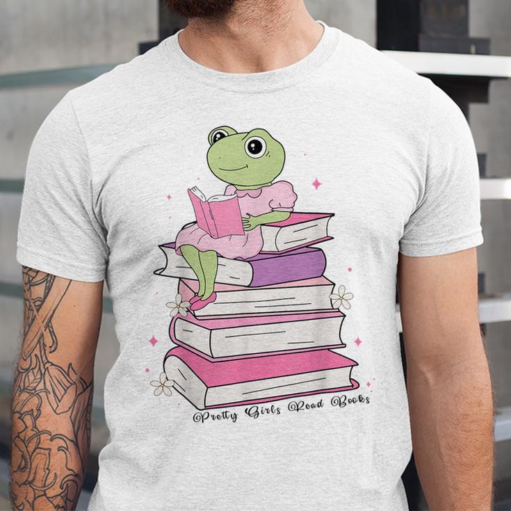 Cute Book Lover Frog Pretty Girls Read Books Kawaii Reading Unisex Jersey T-Shirt Cute Book Lover Frog Pretty Girls Read Books Kawaii Reading Unisex Jersey T-Shirt