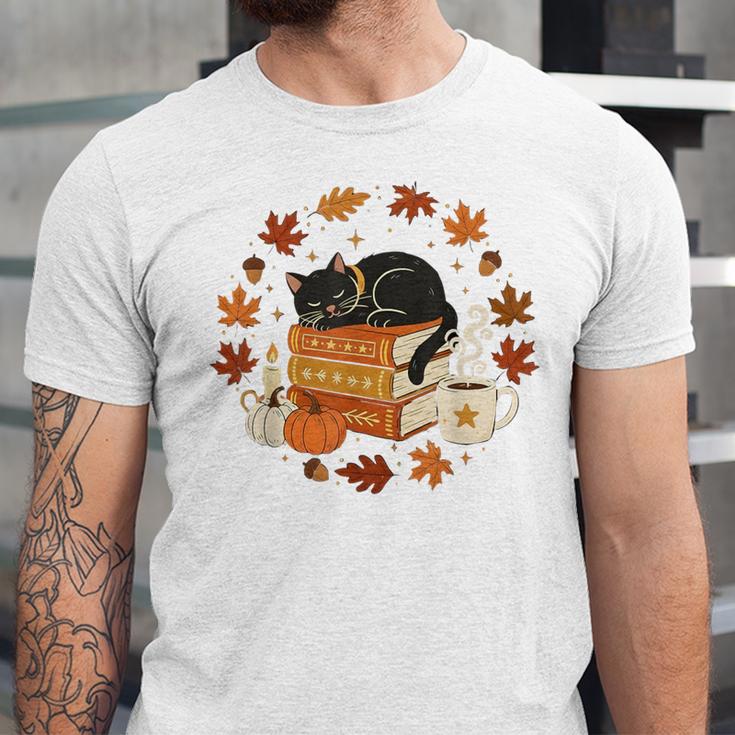 Cute Cat Fall In Love With Reading Book Cat Lover Librarian Unisex Jersey T-Shirt