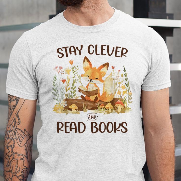 Cute Fox Stay Clever Read Books For Librarian Or Bookworm Unisex Jersey T-Shirt Cute Fox Stay Clever Read Books For Librarian Or Bookworm Unisex Jersey T-Shirt