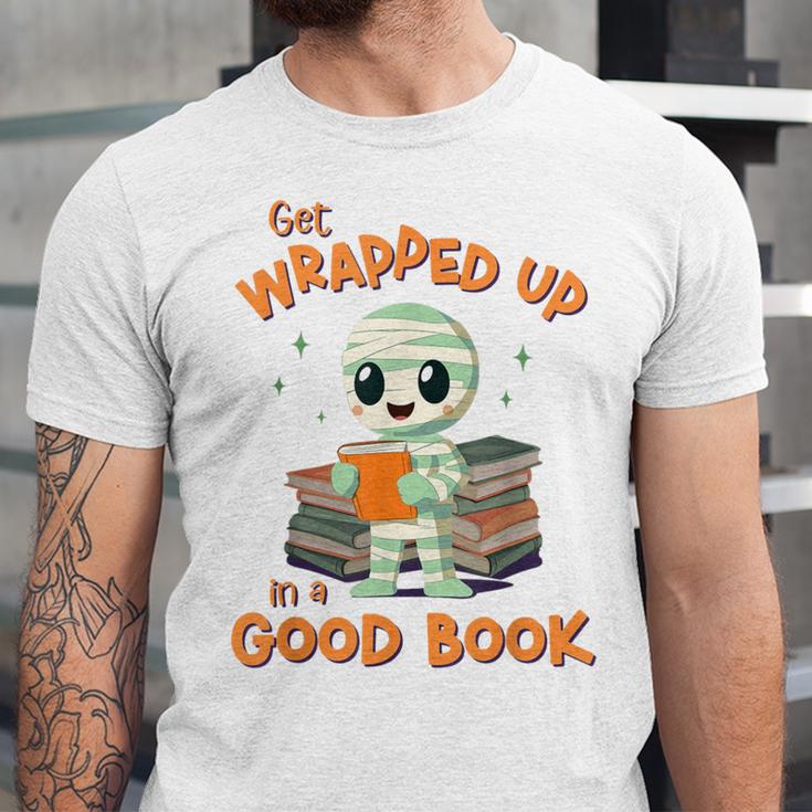 Cute Halloween Teacher Librarian Mummy Reading Books Unisex Jersey T-Shirt Cute Halloween Teacher Librarian Mummy Reading Books Unisex Jersey T-Shirt