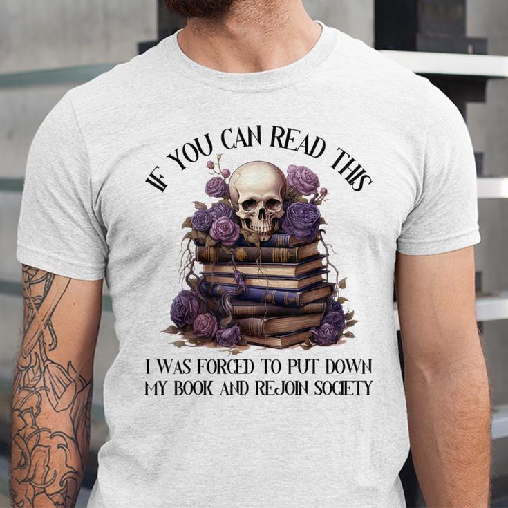 Dark Romance Merch I Put Down My Book Lover Spicy Skeleton Unisex Jersey T-Shirt Dark Romance Merch I Put Down My Book Lover Spicy Skeleton Unisex Jersey T-Shirt