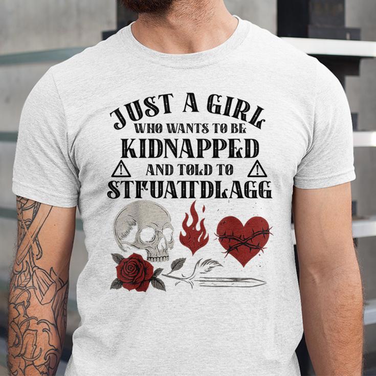 Dark Romance Smutt Book Merch Just A Good Girl STFUATTDLAGG Unisex Jersey T-Shirt