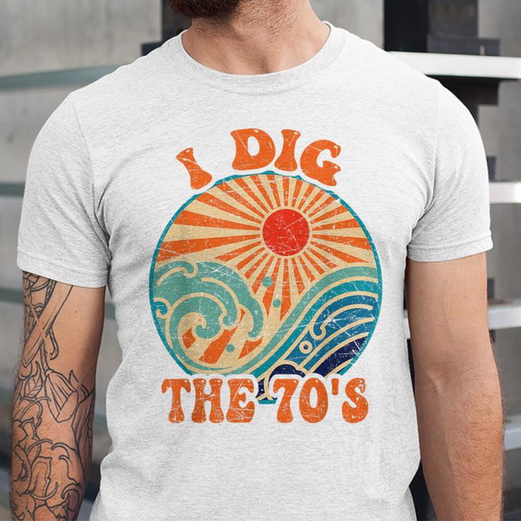 I Dig The 70s Aesthetic Nostalgia 1970's Retro 70s Party Unisex Jersey T-Shirt I Dig The 70s Aesthetic Nostalgia 1970's Retro 70s Party Unisex Jersey T-Shirt