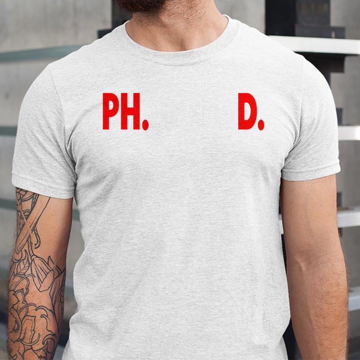 Doctorate PhinisheD PhD Graduation Premium Unisex Jersey T-Shirt