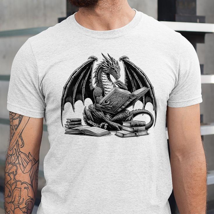 Dragon Reading Book Bookworm Books Dragon Learning Unisex Jersey T-Shirt Dragon Reading Book Bookworm Books Dragon Learning Unisex Jersey T-Shirt