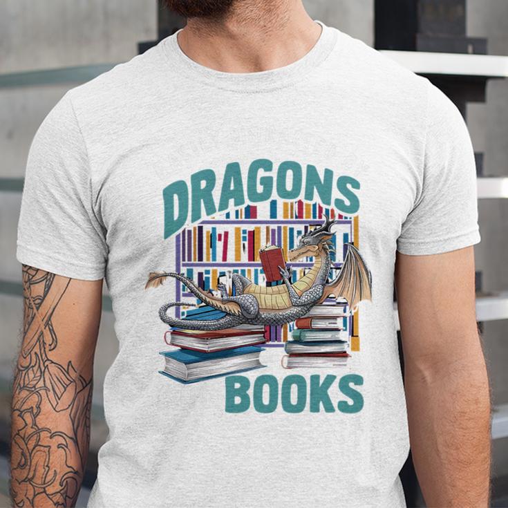 Easily Distracted By Dragons And Books Bookworm Unisex Jersey T-Shirt