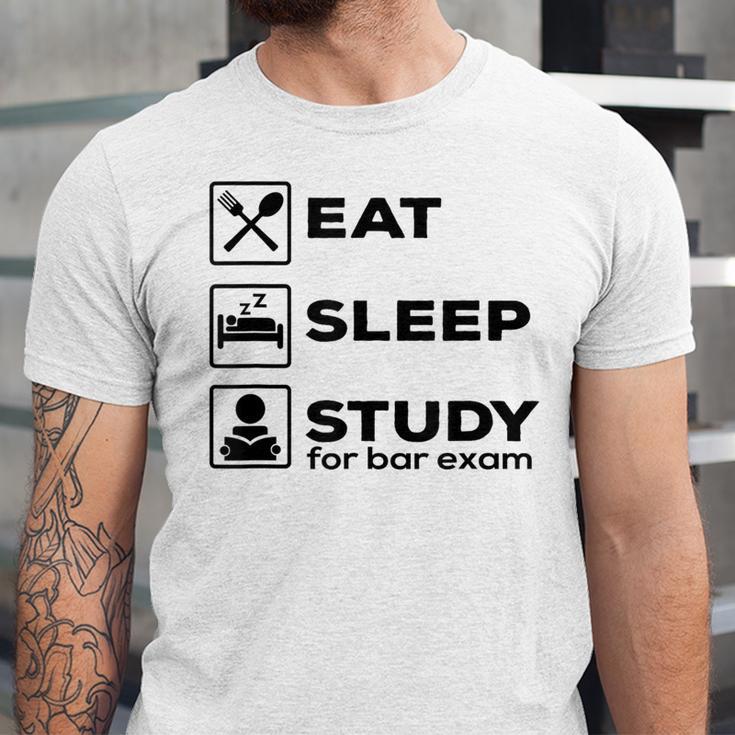 Eat Sleep Study For Bar Exam Lawyer Graduation Unisex Jersey T-Shirt